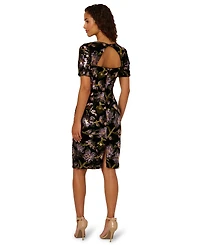 Adrianna Papell Women's Printed Sweetheart Neck Dress