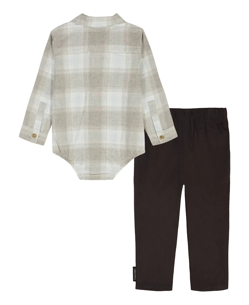 Calvin Klein Baby Boys 2-Piece Bodysuit and Pants Set