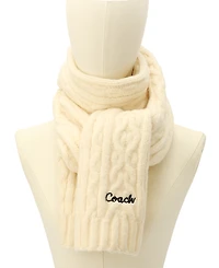 Coach Women's Embroidered Cable-Knit Muffler Scarf