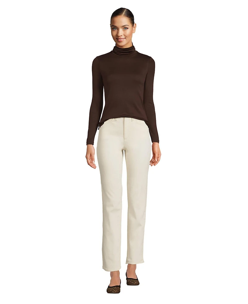 Lands' End Women's Supima Cotton Fitted Long Sleeve Turtleneck