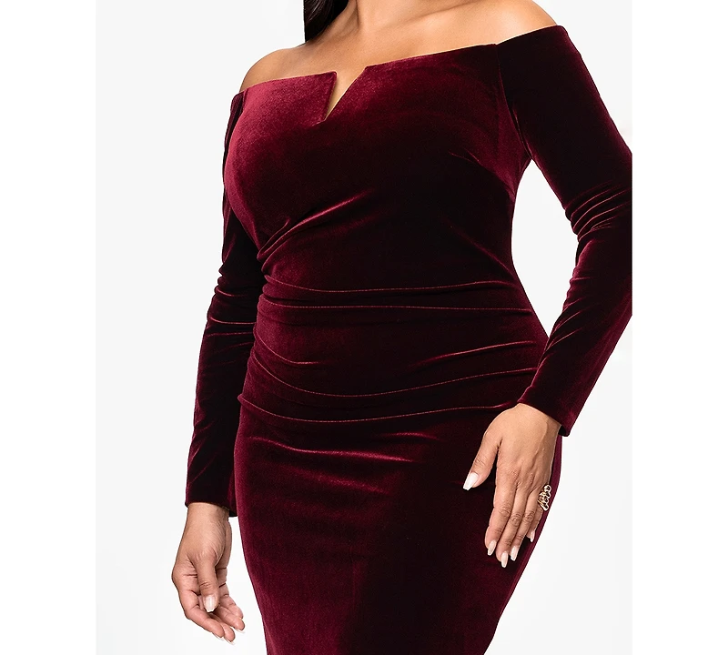 Xscape Plus Off-Shoulder Short Dress