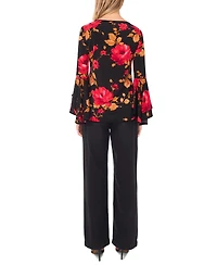 Sam & Jess Women's Printed Bell Sleeve Top