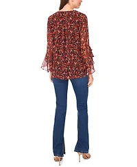 Sam & Jess Women's Printed V-Neck Top