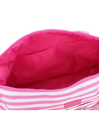 Hello Kitty Character 17" Pink & White Striped Duffle Bag