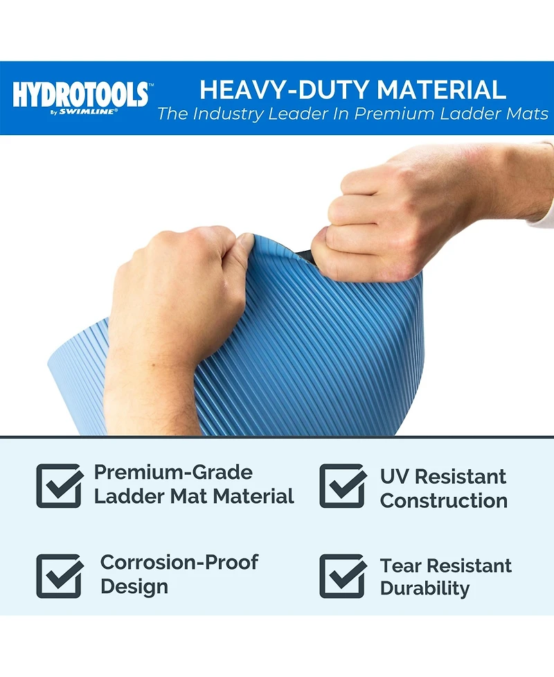 Hydrotools by Swimline Protective Ribbed Ladder Mat/In-Pool Step Pad, 9" x 36"