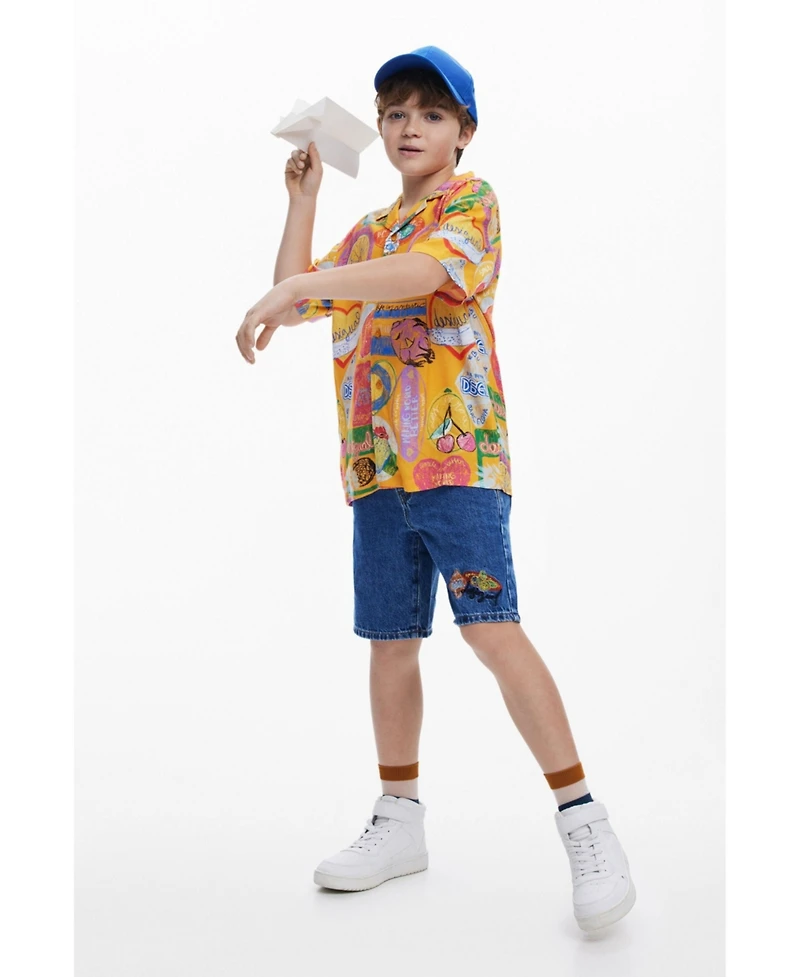 Desigual Boys's Short-sleeve shirt with stamps