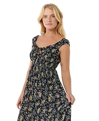 Rip Curl Women's Pacific Rider Ditsy Short Sleeve Maxi Dress