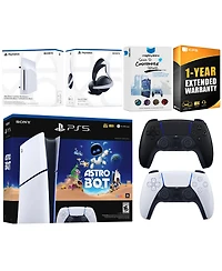 Sony PlayStation 5 Slim Digital Astro Bot Bundle with Disc Drive, Extra Controller, Pulse Elite Headset, MightySkins Voucher and 1 Year Extended Warra