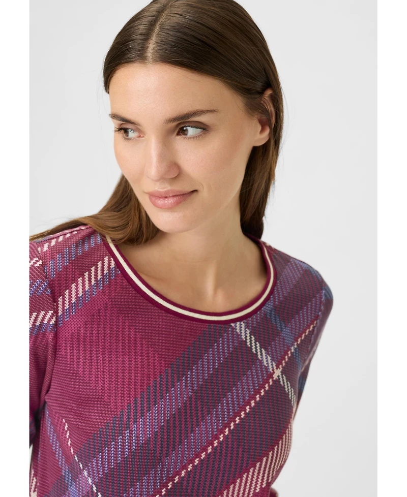 Olsen Women's Plaid T-Shirt