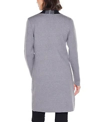 Belldini Women's Black Label Scarf-Effect Open-Front Coatigan Sweater