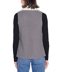 Belldini Women's Black Label Sherpa-Trim Sweater Vest