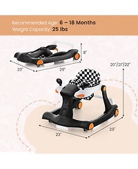 Gymax 2-in-1 Baby Walker Foldable Activity Push Walker w/ Adjustable Height
