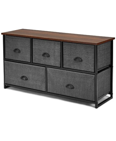 Volenca Dresser Storage Tower with 5 Foldable Cloth Storage Cubes