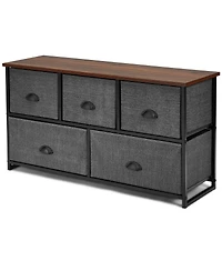 Volenca Dresser Storage Tower with 5 Foldable Cloth Storage Cubes