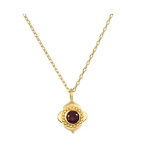 Satya Jewelry Spiritual Strength Garnet Lotus Necklace