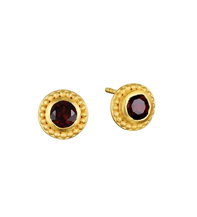 Satya Jewelry Grounding Energy Garnet Stud Earrings