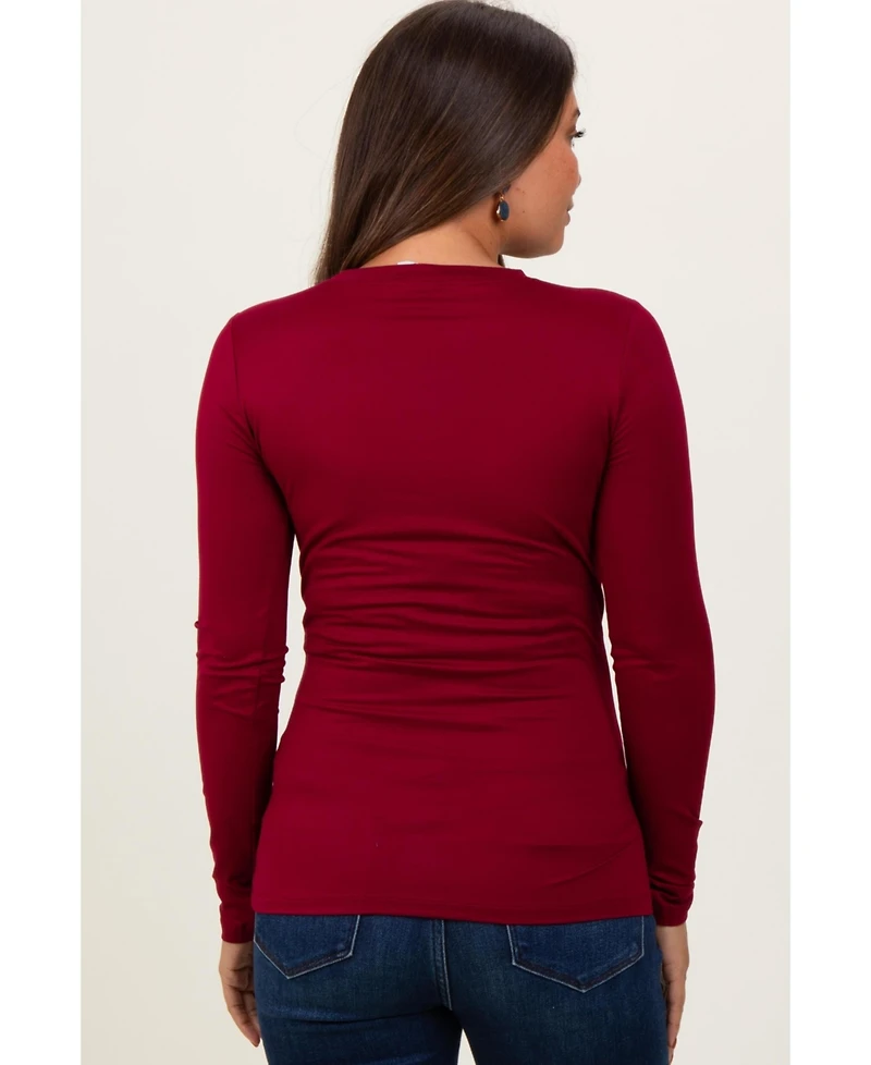 Pinkblush Maternity Burgundy Basic Long Sleeve Top
