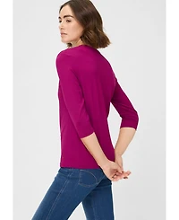 Olsen 3/4 Sleeve V-Neck T-Shirt