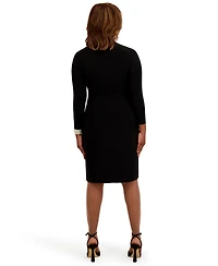 Kasper Women's City Wrap V-Neck Dress