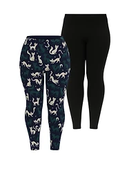 White Mark Women's Halloween Cat Print Leggings