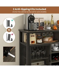 Volenca 55-Inch Buffet Sideboard with 8-Bottle Wine Racks and Wine Glass Holders