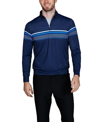 Tailorbyrd Engineered Stripe Performance Quarter Zip