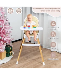 Gymax Baby 4-in-1 Convertible High Chair Feeding Chair w/Adjustable Tray