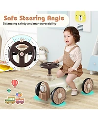 Ride on Toy with Steering Wheel and Train Whistle Sound Button
