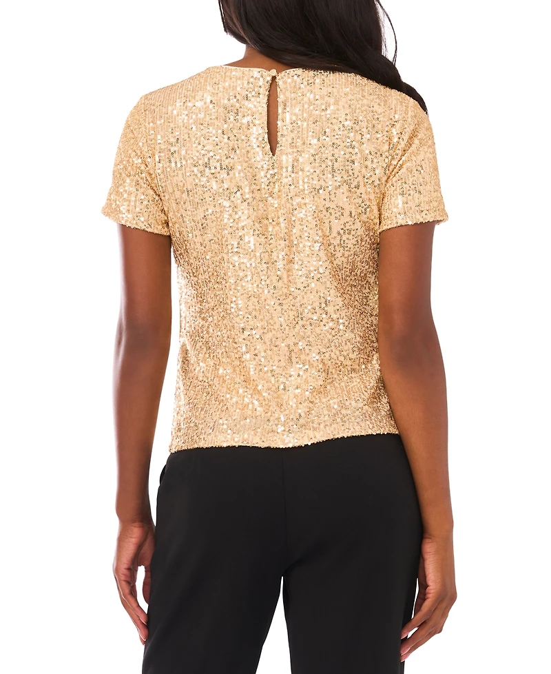 Vince Camuto Women's Short Sleeve Side Knot Top