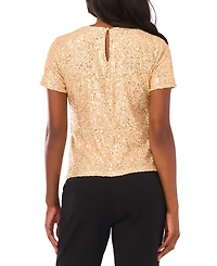 Vince Camuto Women's Short Sleeve Side Knot Top