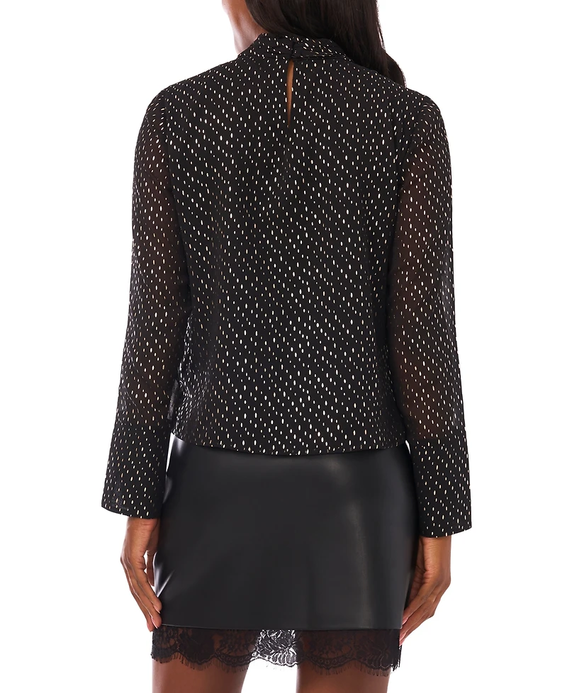 Vince Camuto Women's Front Keyhole Bell Sleeve Top