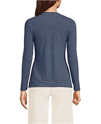 Lands' End Women's Lightweight Jersey Skimming Long Sleeve Crew Neck T-shirt