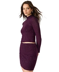 Steve Madden Women's Melvina Mock Neck Long Sleeve Top