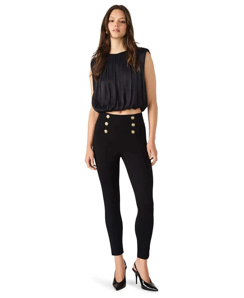 Steve Madden Women's Cherra Crewneck Bubble Hem Top