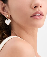 I.n.c. International Concepts Mother-of-Pearl Heart Drop Earrings, Macy's Exclusive