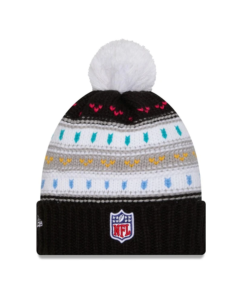 New Era Women's Black Washington Commanders 2025 Nfl Crucial Catch Cuffed Knit with Pom Hat