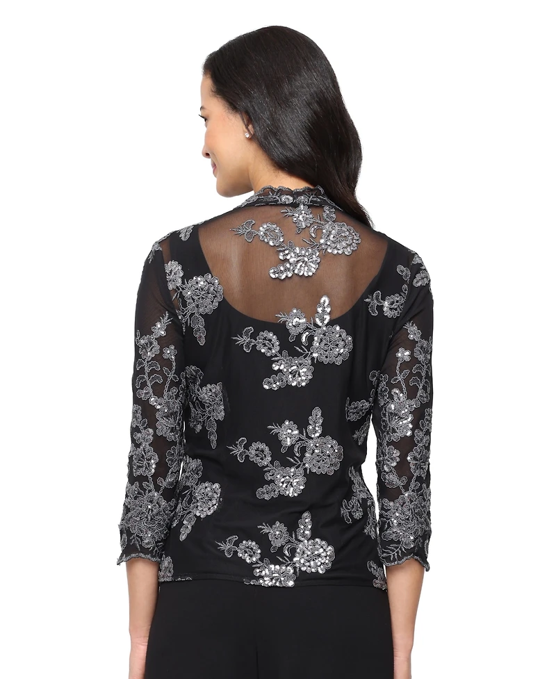 Alex Evenings Petite Embroidered Twinset