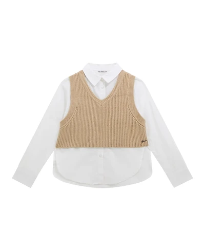 Guess Girls 7-16 Poplin Shirt with Sweater Vest