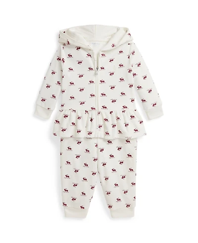 Polo Ralph Lauren Baby Girls 2-Piece Printed Hoodie and Pants Set