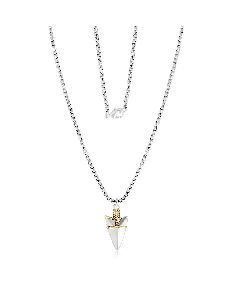 Lucky Brand Brass Two Tone Plated 22" Arrowhead Pendant Necklace