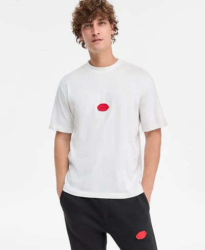 Hugo Boss Men's Divis Relaxed Fit Piece-Dyed Stamp Logo T-Shirt