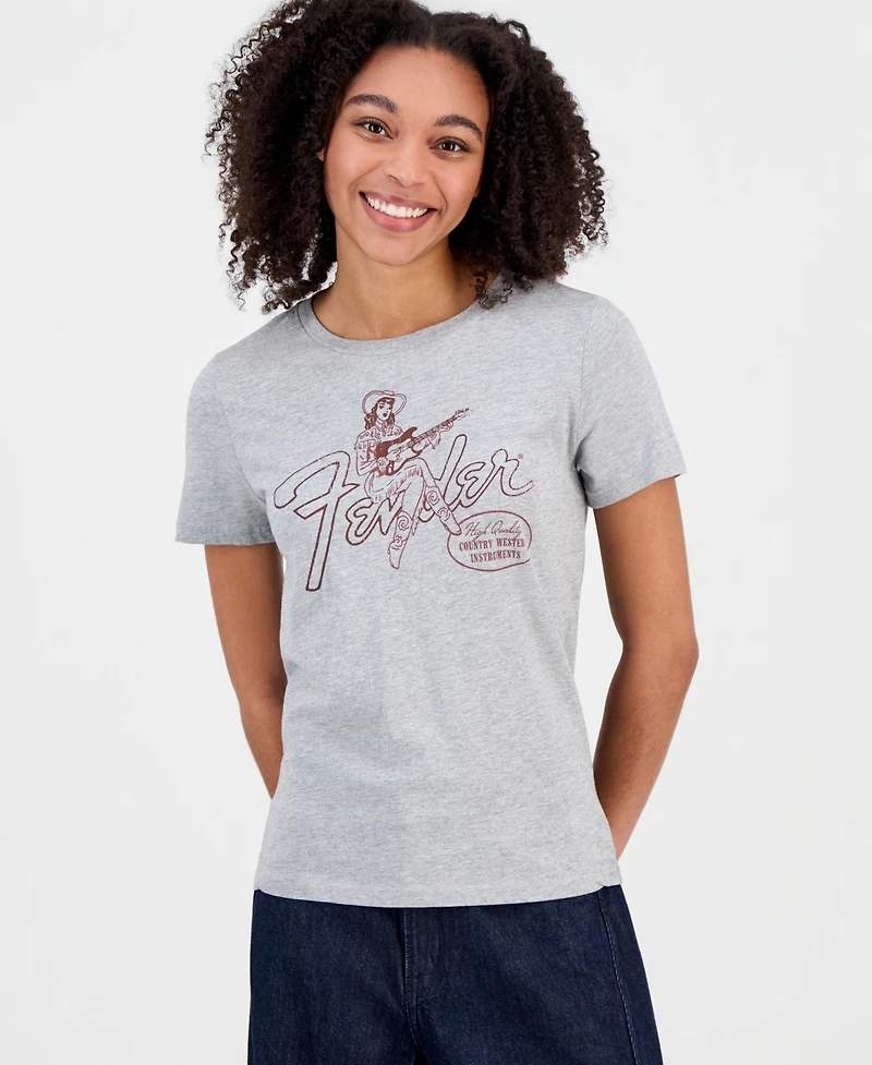 Lucky Brand Juniors' Cotton Fender Cowgirl T-Shirt
