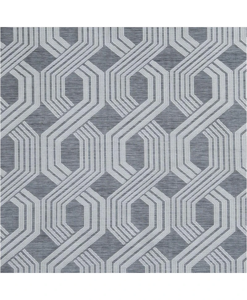 Kate Aurora Contemporary Living 2 Pack Semi Sheer Geometric Grommet Top Curtain Panels - White