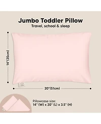 KeaBabies Jumbo Toddler Pillow with Pillowcase, 14X20 Soft Toddler Pillows for Sleeping, Kids Travel Pillow