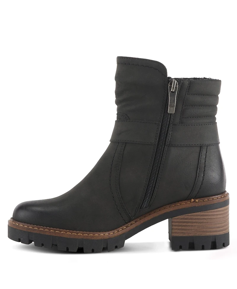 Spring Step Smokies Lug Sole Booties with Buckle Accent and Water-Resistant Finish