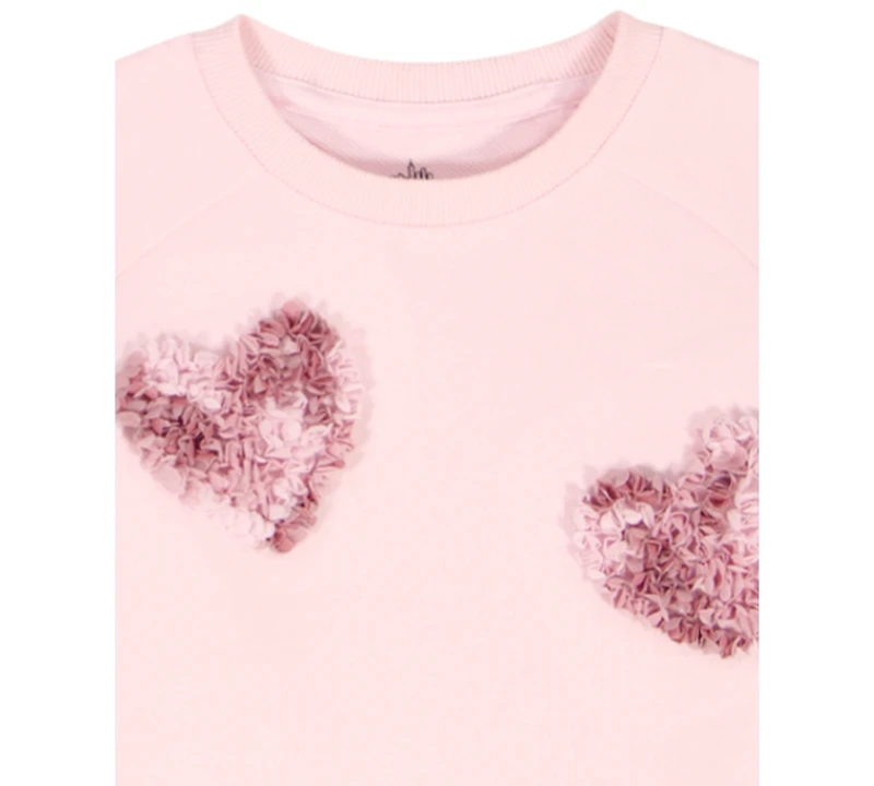 Kids Headquarters Baby Girls 2-Piece Heart Applique Top and Wide-Leg Pants Set