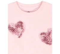Kids Headquarters Baby Girls 2-Piece Heart Applique Top and Wide-Leg Pants Set