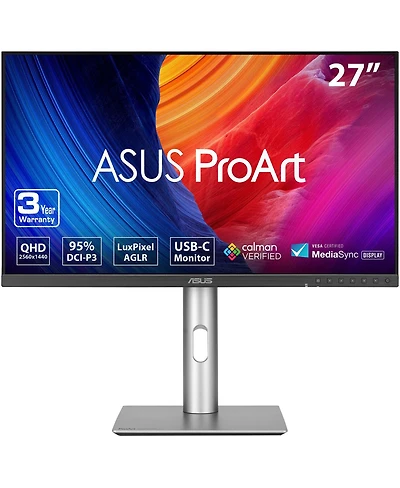 Asus ProArt Display PA278CFRV 27" 16:9 Wqhd 100Hz Ips Led Hdr Monitor, Black