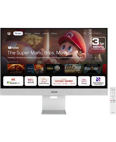 Asus ZenScreen Smart MS32UC 31.5" 16:9 4K Ultra Hd Usb-c Ips Led Hdr Monitor, Silver