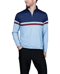 Tailorbyrd Men's Engineered Stripe Performance Quarter Zip
